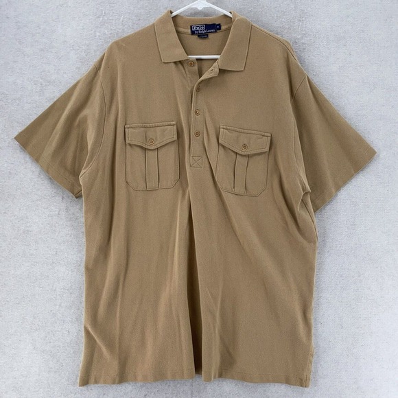 RARE Vintage Polo‎ Ralph Lauren Polo Shirt Mens XL Rugby Double Flap Pockets USA - Picture 1 of 6